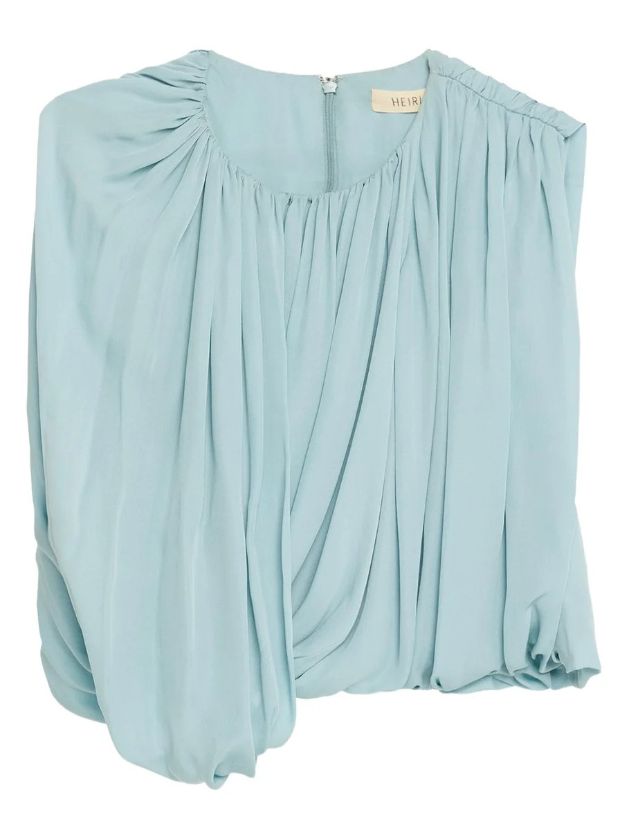 Heirlome Marie Draped Silk Georgette Crop Top