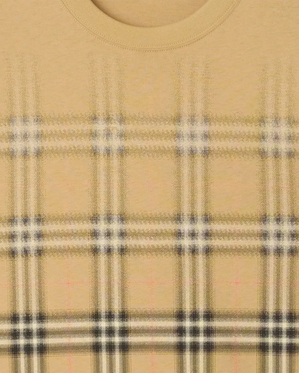 Burberry Men's Gradient Check Cotton T-Shirt | Thumbnail 4
