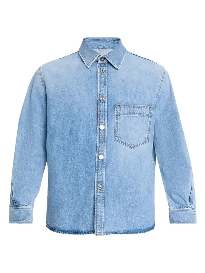 Men's Stone-Washed Denim Shirt