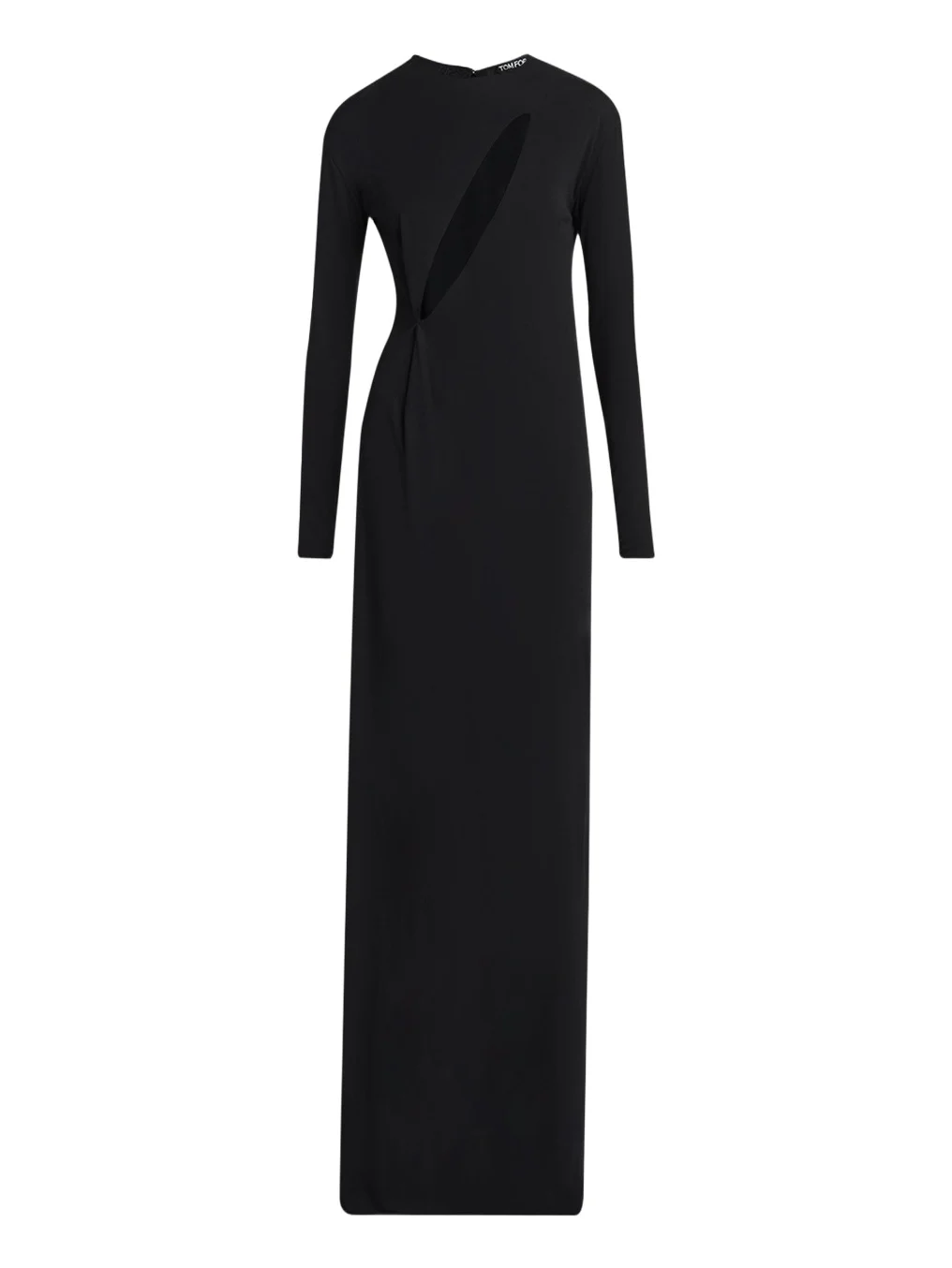 Slash Cutout Long-Sleeve Crepe Jersey Maxi Dress