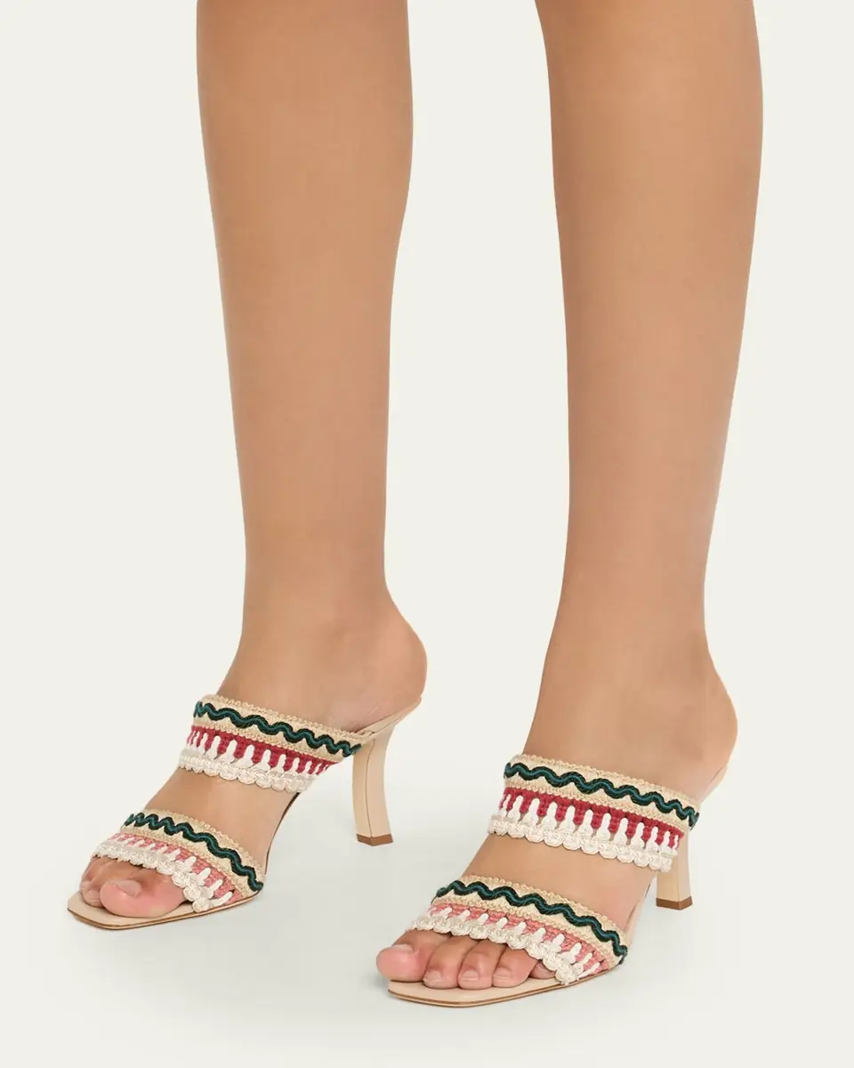Manolo Blahnik 90mm Mabecomu Embroidered Mule Sandals | Thumbnail 2