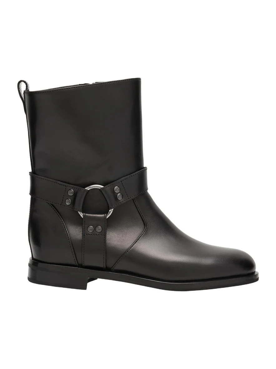 Manolo Blahnik Calica Leather Moto Ankle Booties