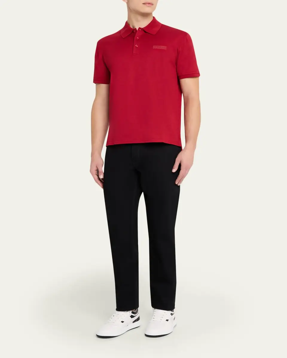 Givenchy Men's Grosgrain Label Pique Polo Shirt | Thumbnail 2