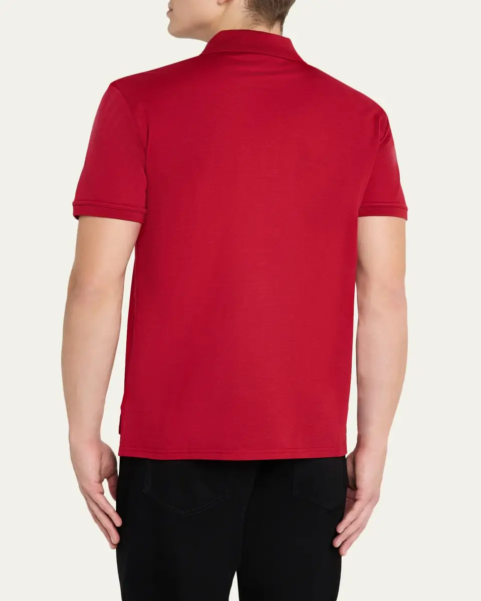 Givenchy Men's Grosgrain Label Pique Polo Shirt | Thumbnail 3