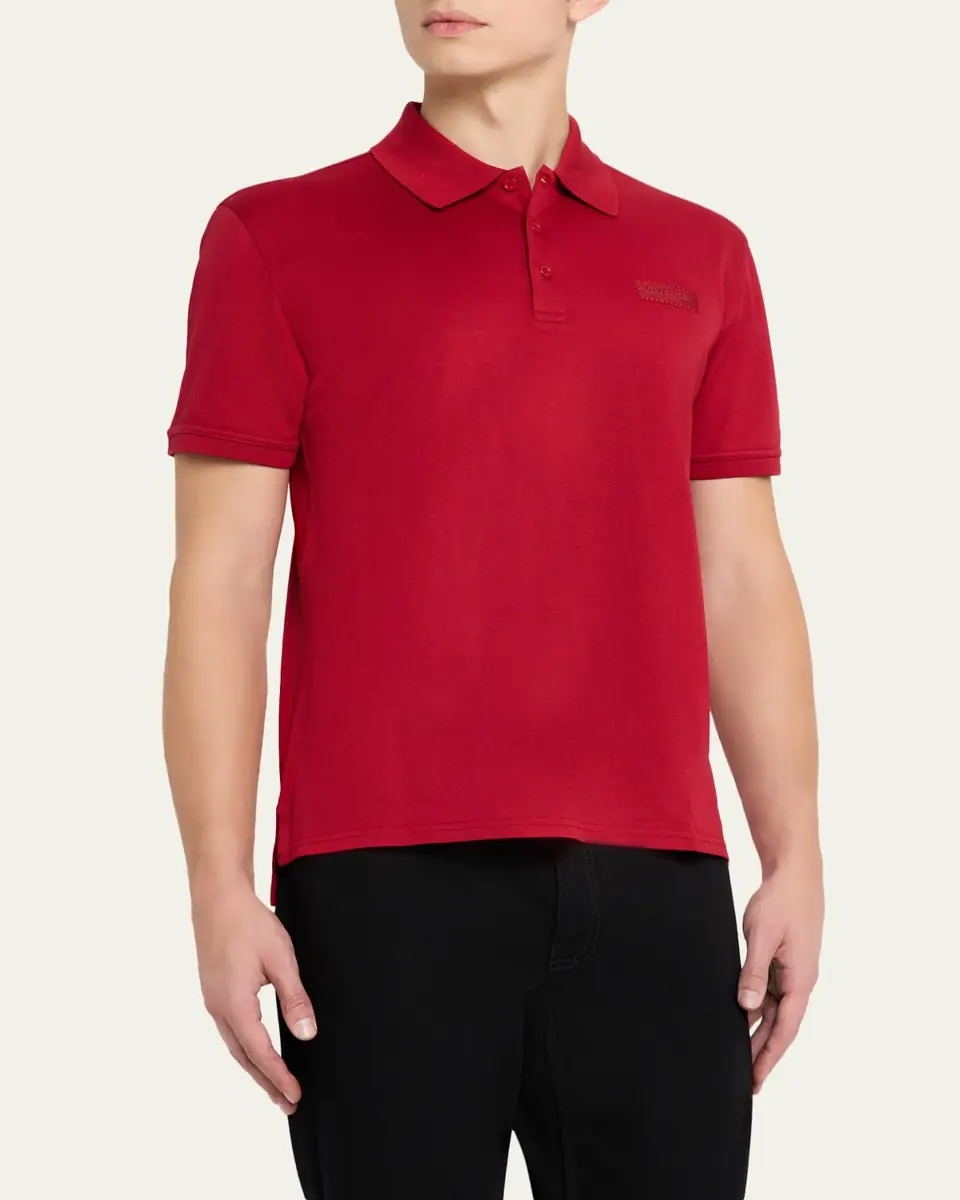 Givenchy Men's Grosgrain Label Pique Polo Shirt | Thumbnail 4