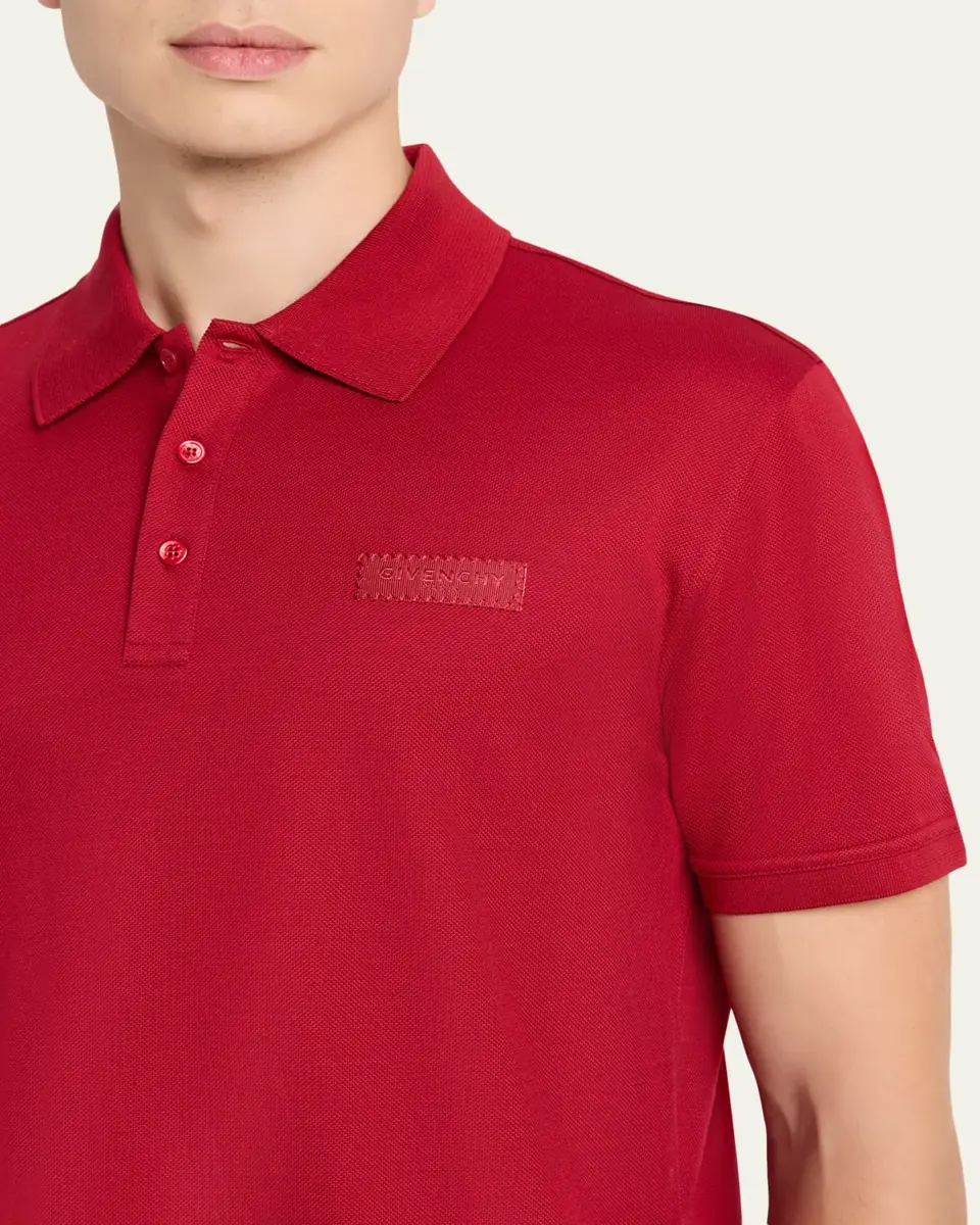 Givenchy Men's Grosgrain Label Pique Polo Shirt | Thumbnail 5
