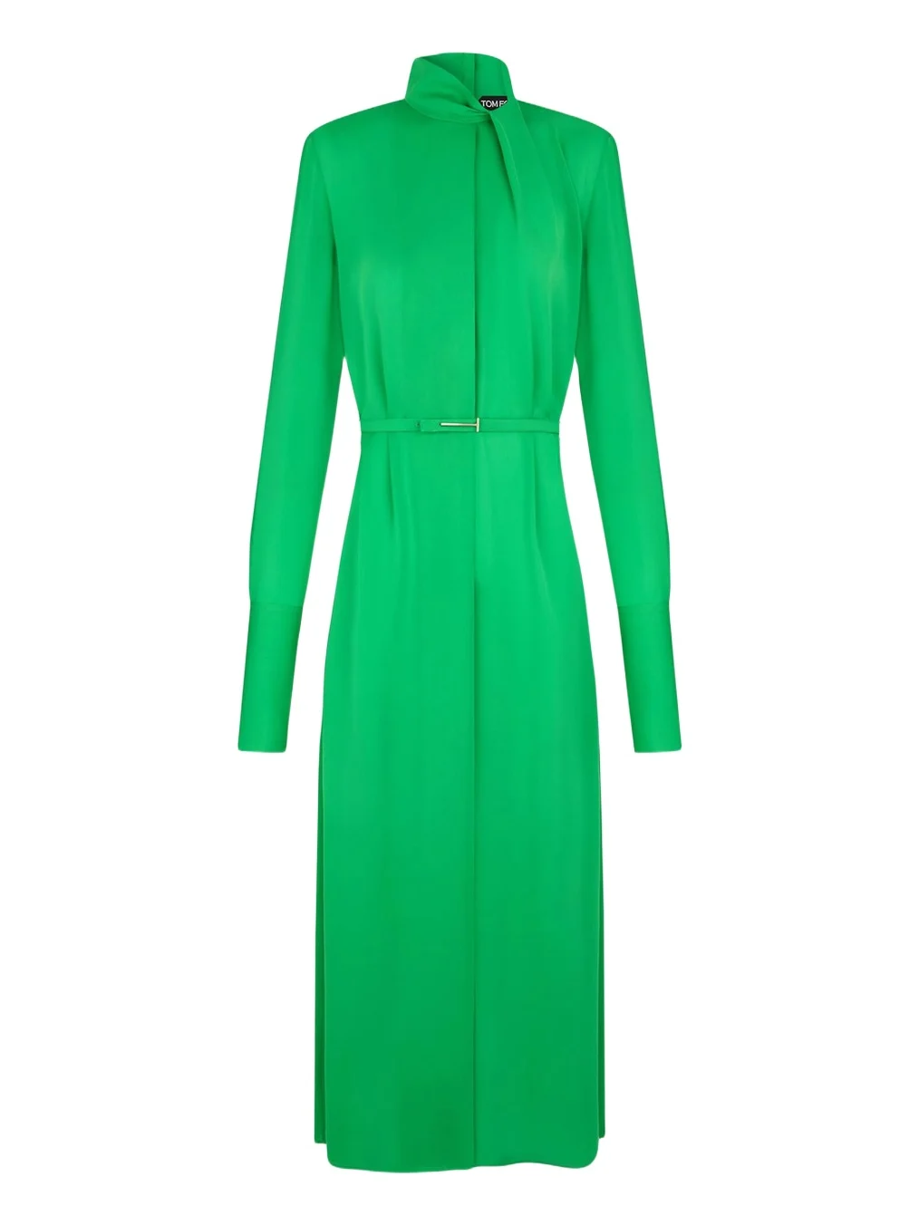 Washed Silk Georgette Belted Midi Dress Washed Silk Georgette Belted Midi Dress