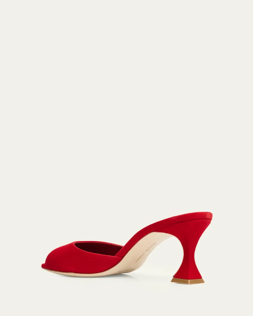 Manolo Blahnik 70mm Jadaron Suede Pedestal Mules | Thumbnail 2