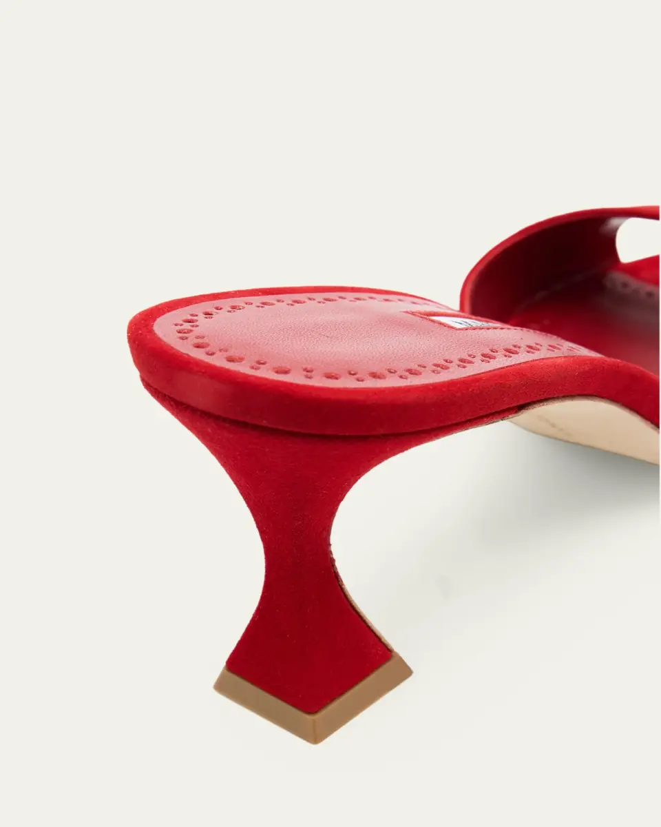 Manolo Blahnik 70mm Jadaron Suede Pedestal Mules | Thumbnail 3