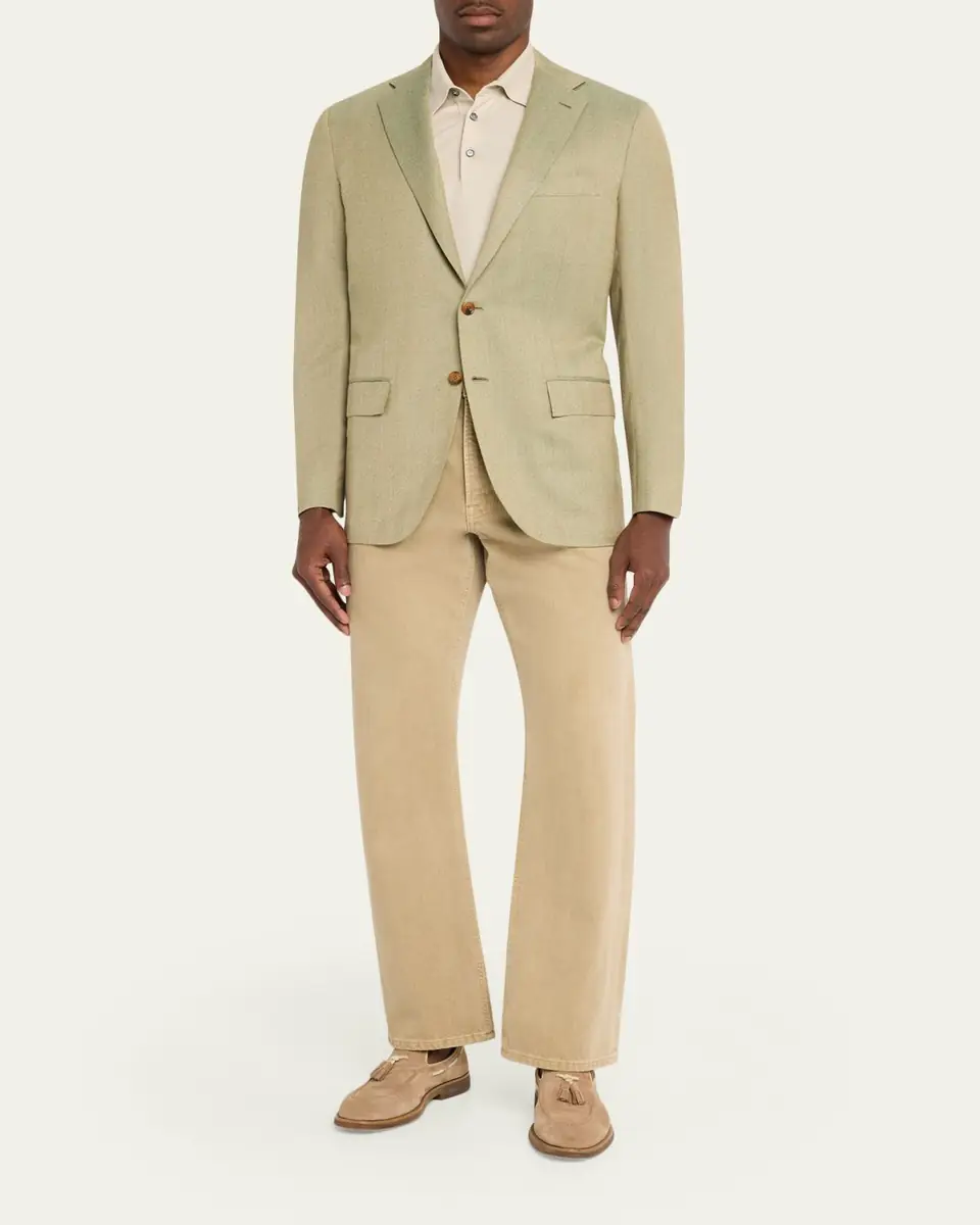 Kiton Men's Cashmere Herringbone Single-Breasted Sport Coat | Thumbnail 2