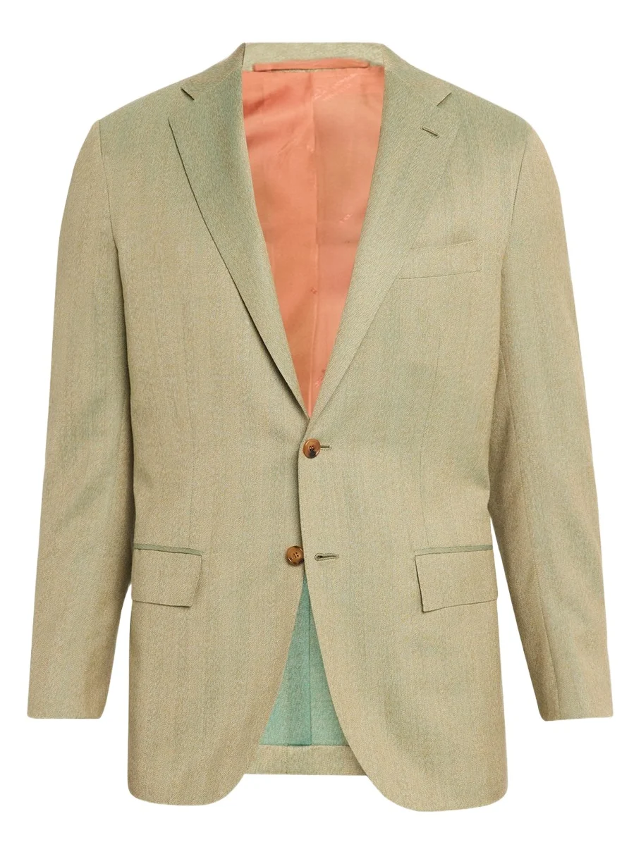 Men's Cashmere Herringbone Single-Breasted Sport Coat