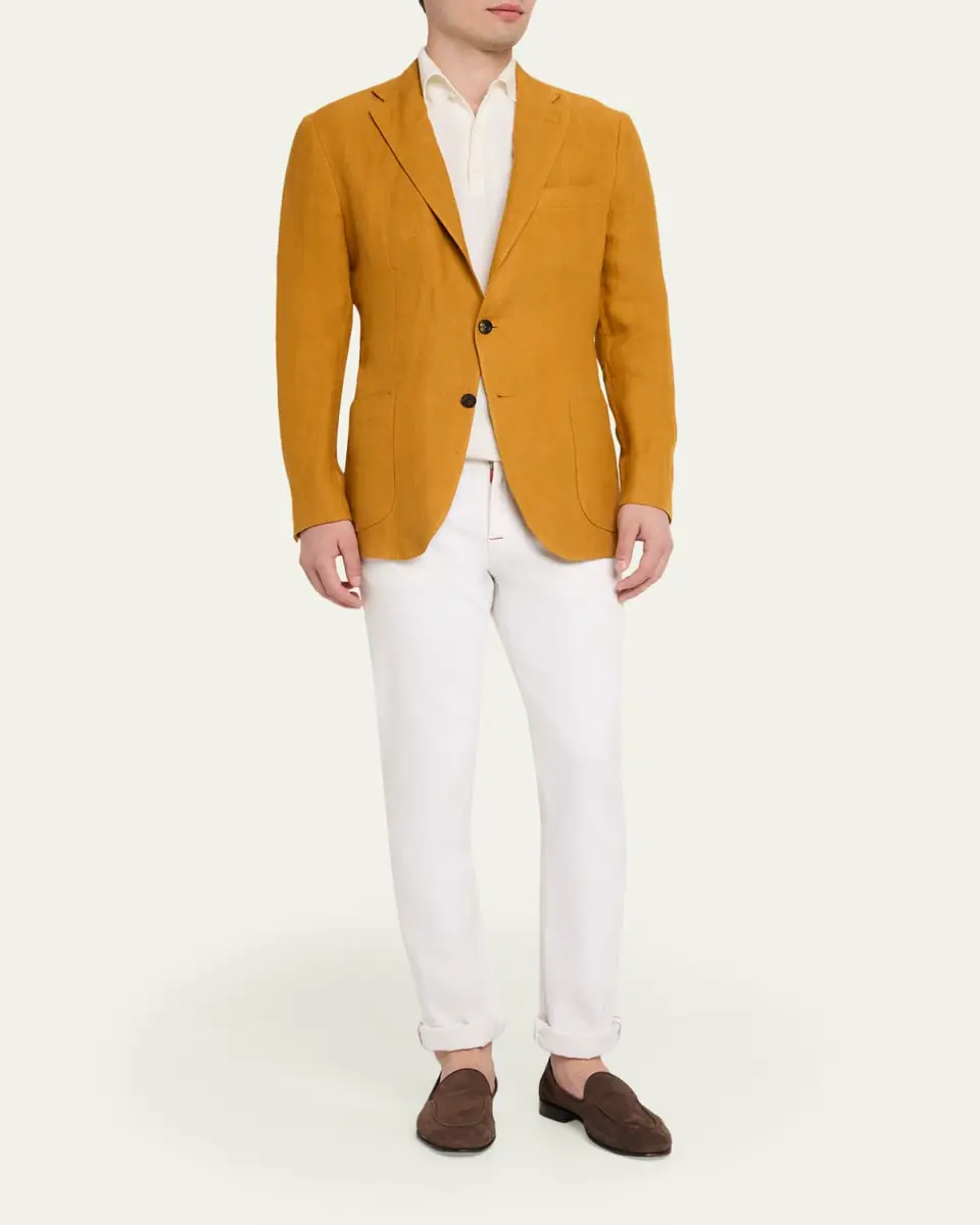 Kiton Men's Exclusive Deconstructed Linen Blazer | Thumbnail 2 Kiton Men's Exclusive Deconstructed Linen Blazer | Thumbnail 2