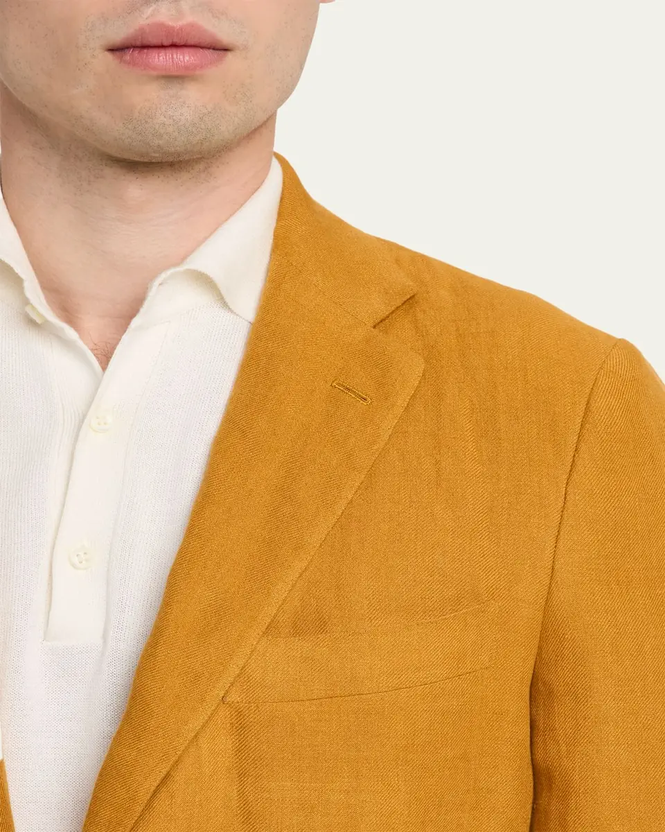 Kiton Men's Exclusive Deconstructed Linen Blazer | Thumbnail 5 Kiton Men's Exclusive Deconstructed Linen Blazer | Thumbnail 5
