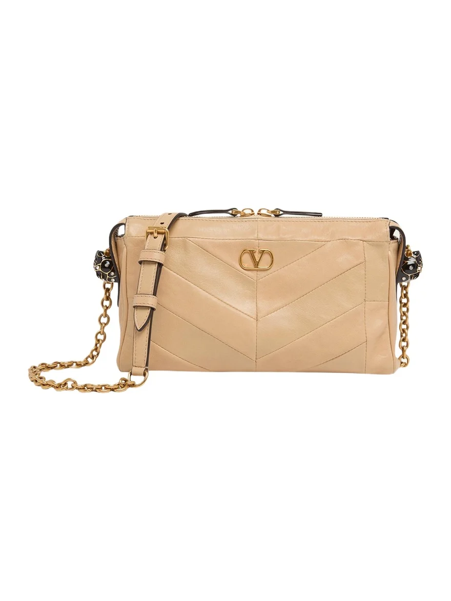 Small Chevron Patchwork Leather Shoulder Bag Small Chevron Patchwork Leather Shoulder Bag