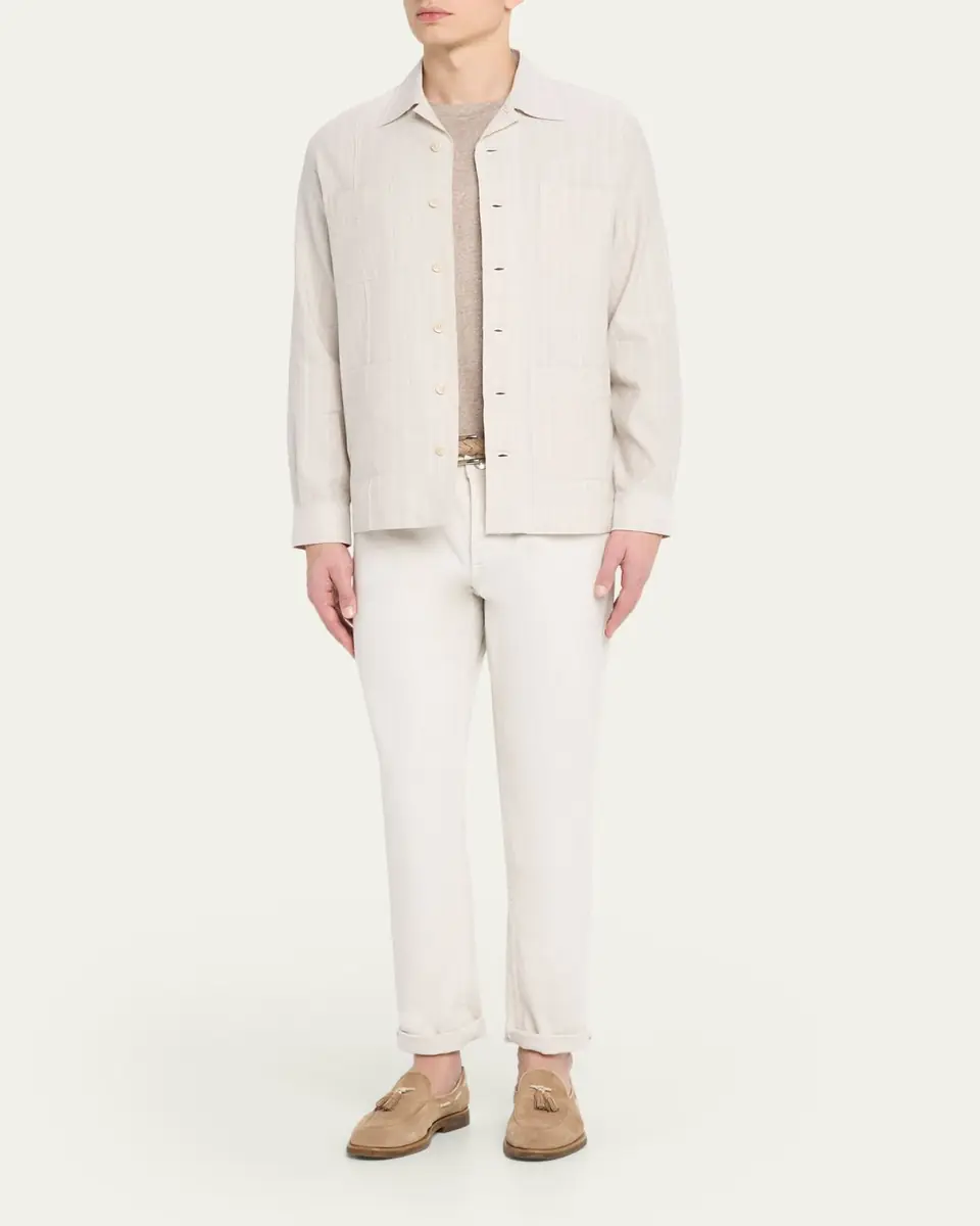 Brunello Cucinelli Men's Classic Fit Cotton Crewneck T-Shirt | Thumbnail 2