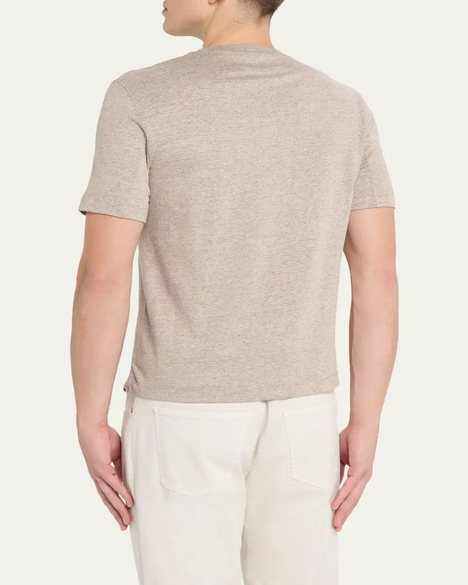 Brunello Cucinelli Men's Classic Fit Cotton Crewneck T-Shirt | Thumbnail 3