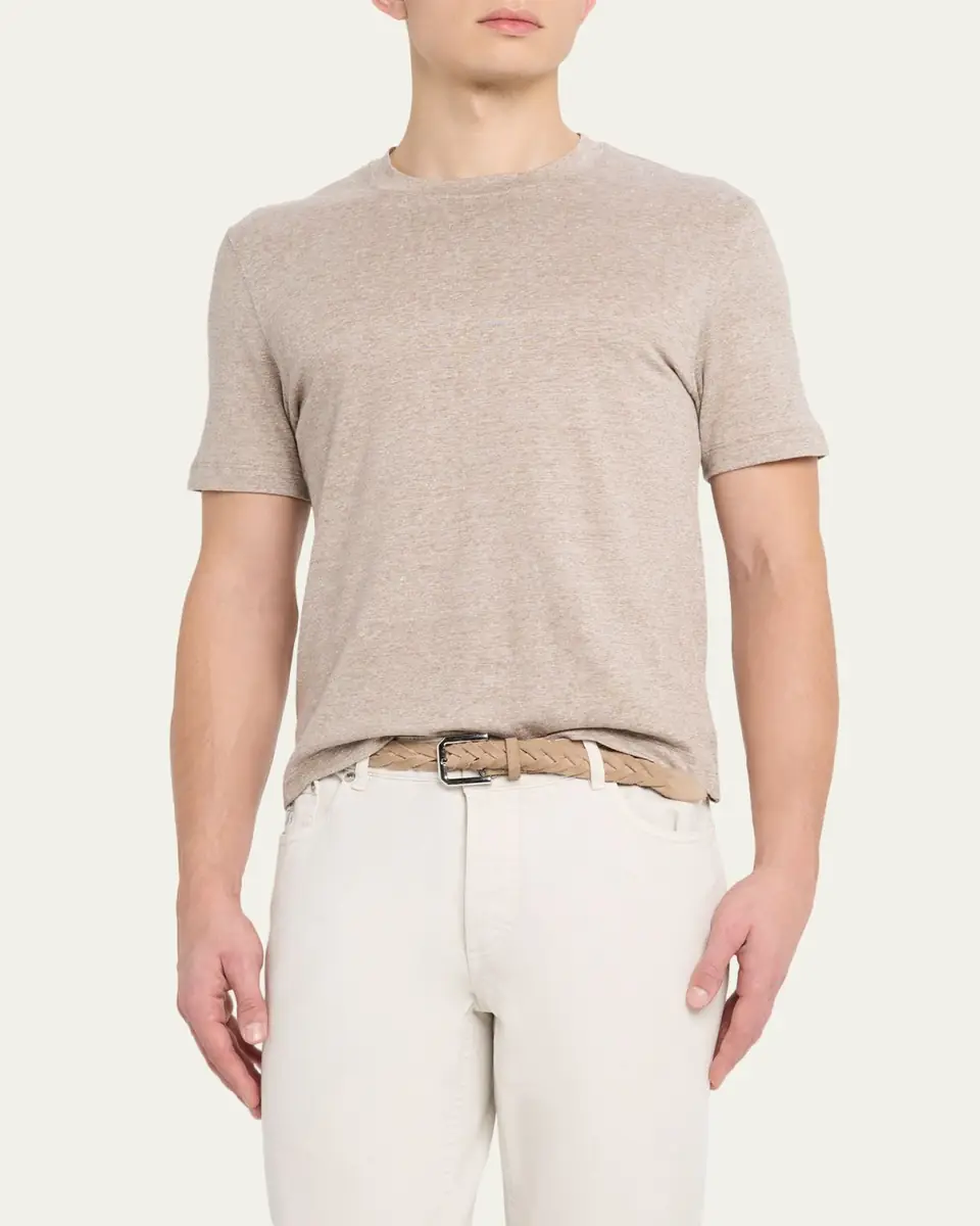 Brunello Cucinelli Men's Classic Fit Cotton Crewneck T-Shirt | Thumbnail 4