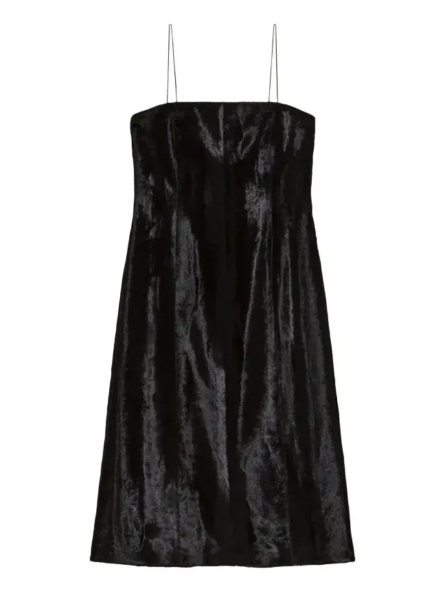 Sleeveless Faux Pony Midi Dress