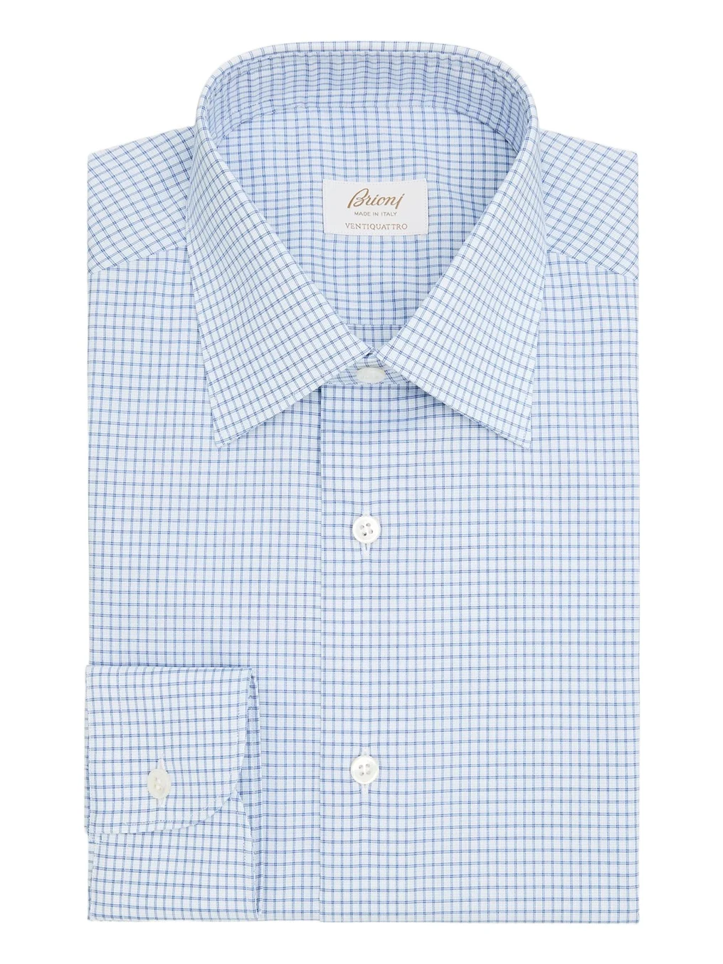 Men's Ventiquattro Cotton Grid Check Dress Shirt