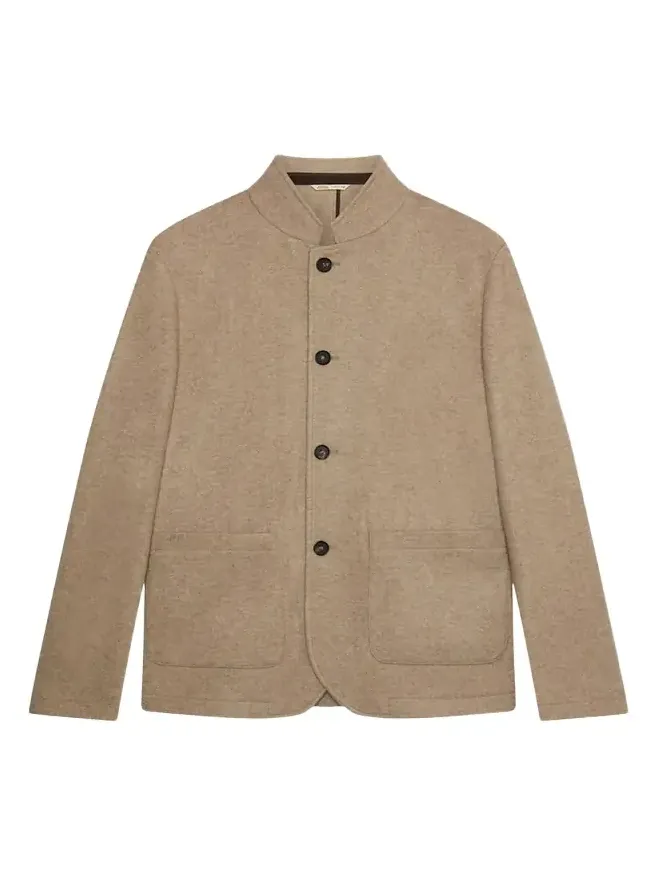 Maurizio Baldassari Men's Cashmere Stand Collar Four-Button Chore Jacket