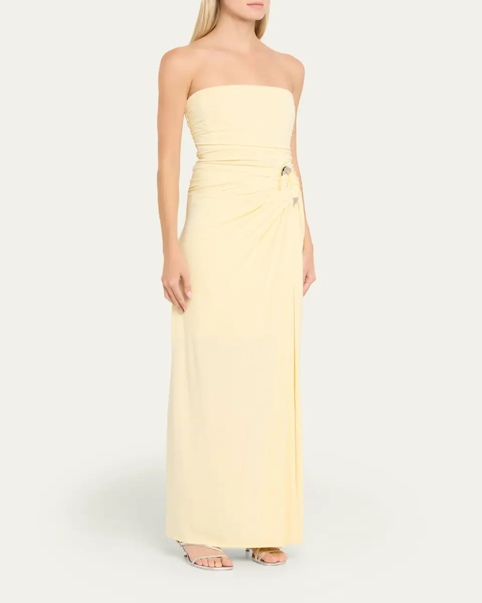 Simkhai Emma Draped Strapless Dress | Thumbnail 4 Simkhai Emma Draped Strapless Dress | Thumbnail 4