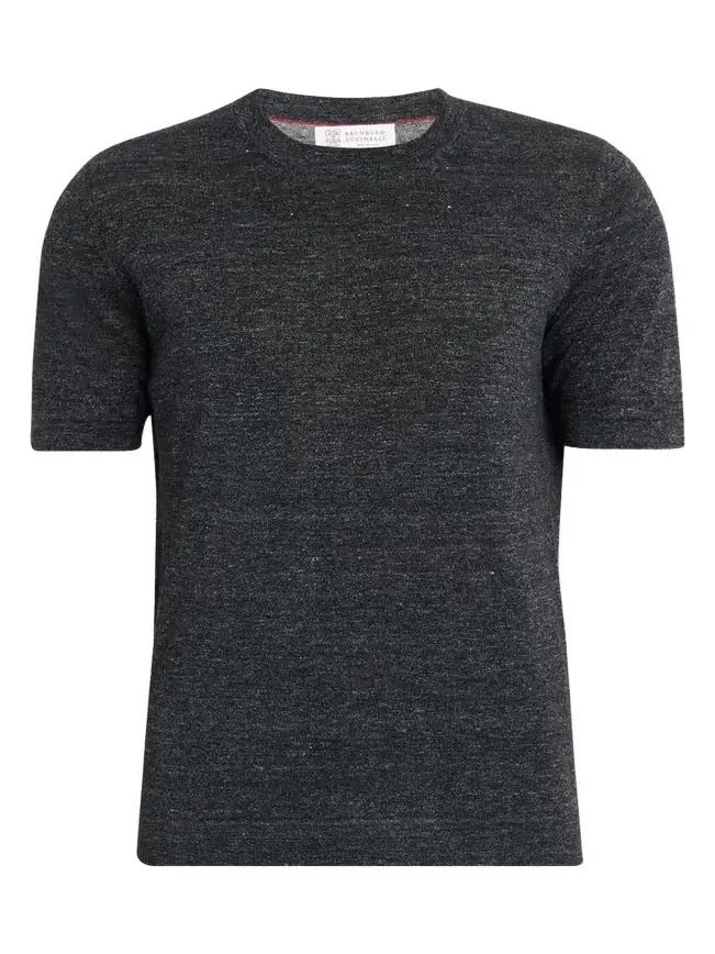 Brunello Cucinelli Men's Linen and Cotton Knit Short-Sleeve Sweater