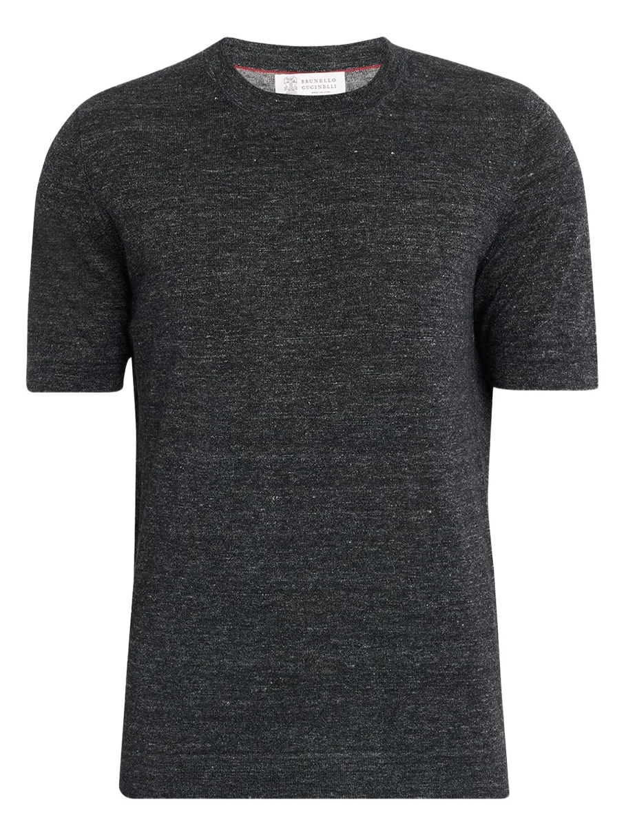 Brunello Cucinelli Men's Linen and Cotton Knit Short-Sleeve Sweater