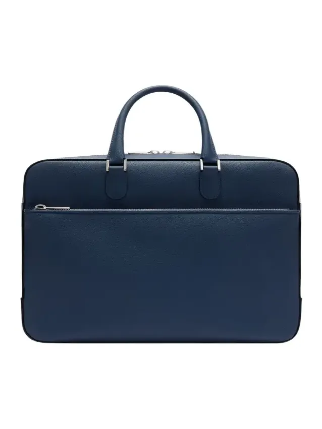 Men's Avietta Top-Handle Calfskin Briefcase with Zip Pocket