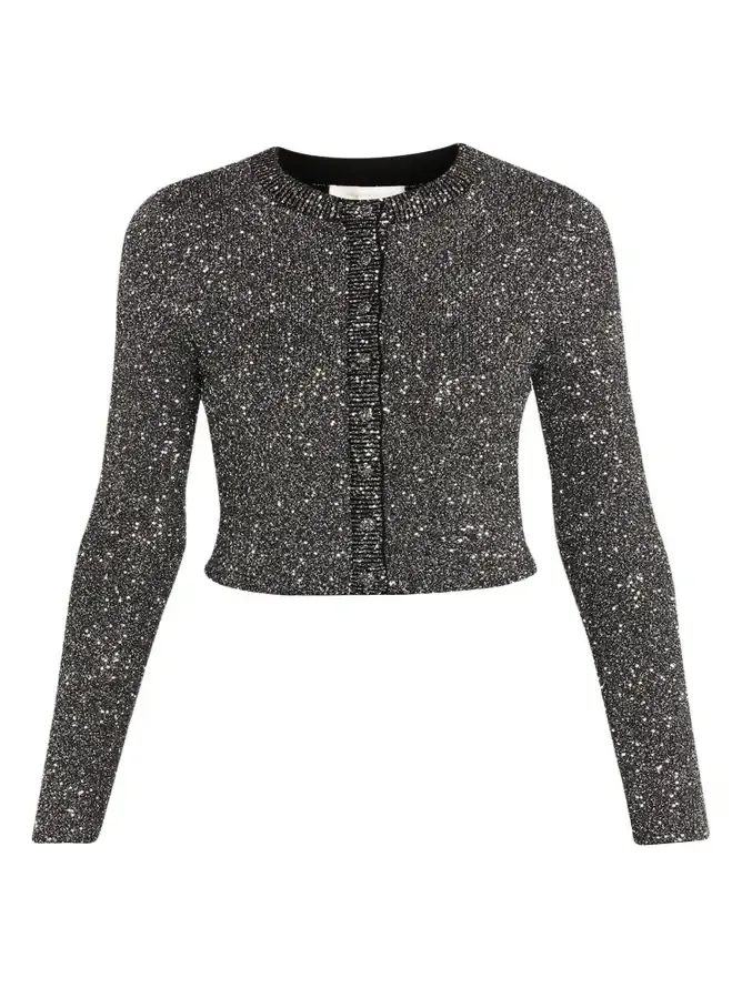 LoveShackFancy Ferra Sequined Knit Cardigan