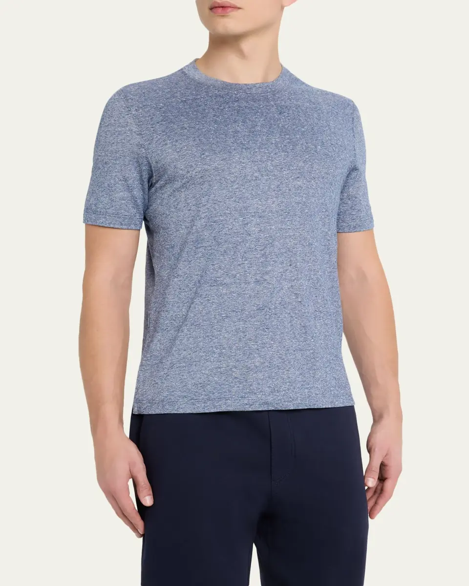 Brunello Cucinelli Men's Classic Fit Cotton Crewneck T-Shirt | Thumbnail 4 Brunello Cucinelli Men's Classic Fit Cotton Crewneck T-Shirt | Thumbnail 4