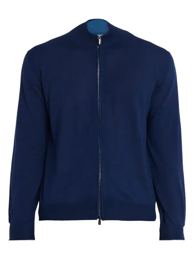Cesare Attolini Men's Cashmere Mock Neck Full-Zip Sweater