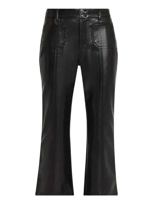 Vegan Leather Kick-Flare Pants