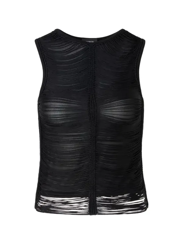 Trapezoid Embroidered Sleeveless Blouse