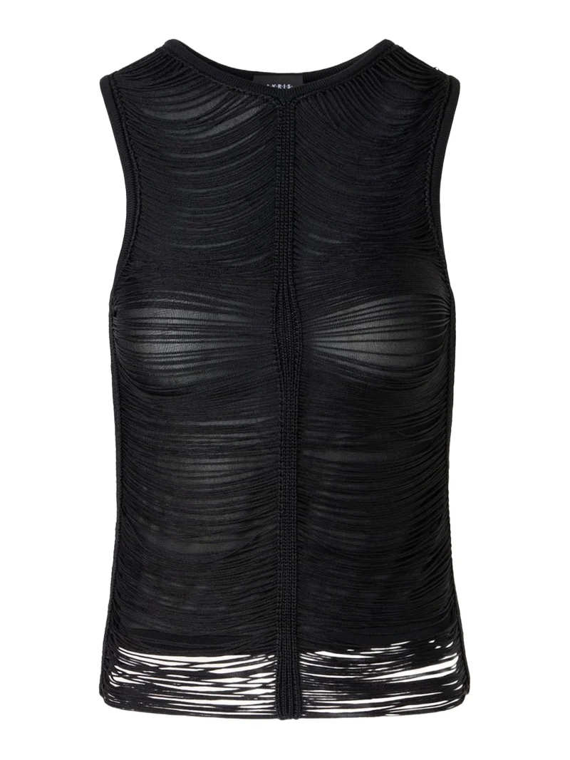 Trapezoid Embroidered Sleeveless Blouse Trapezoid Embroidered Sleeveless Blouse