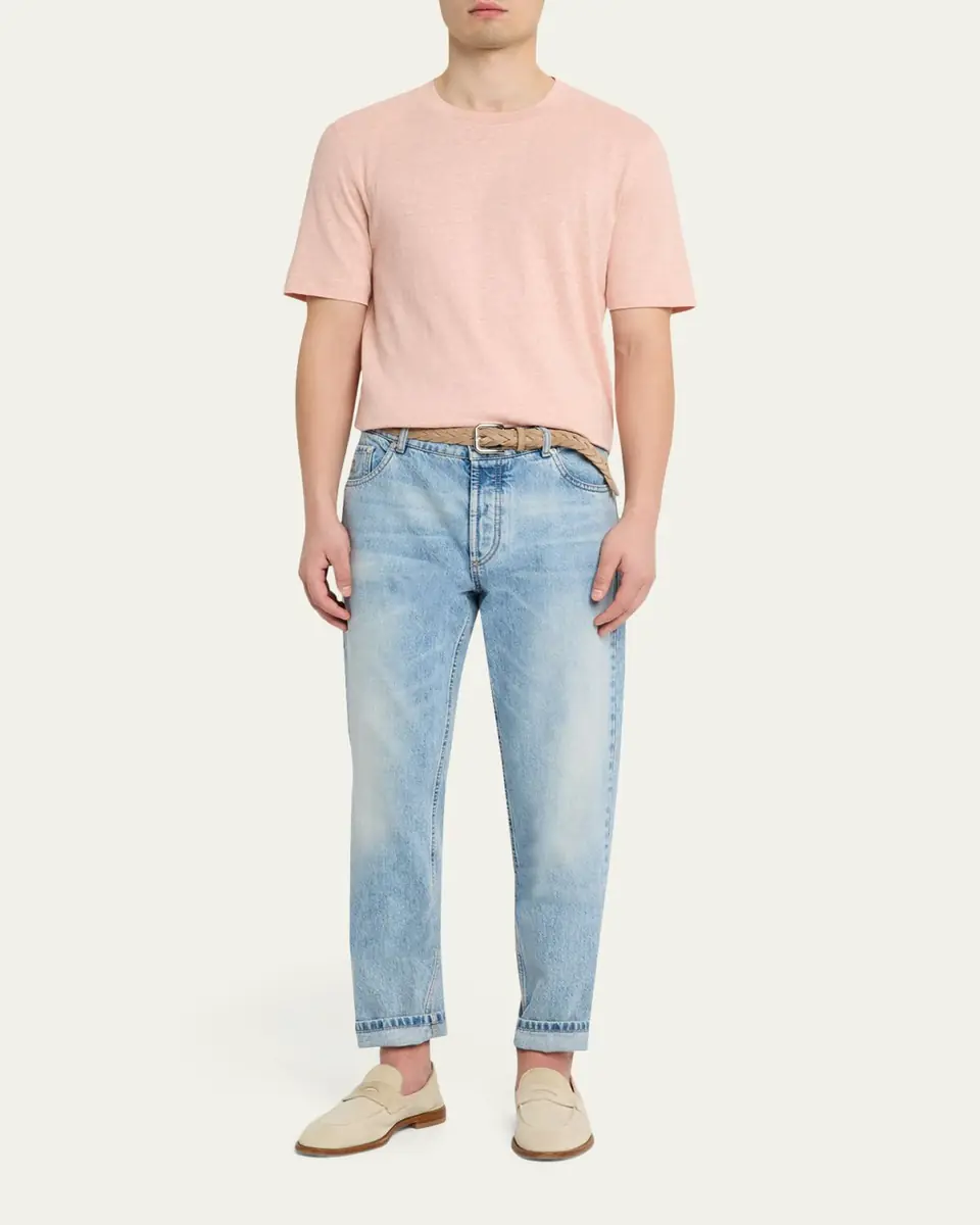 Brunello Cucinelli Men's Classic Fit Cotton Crewneck T-Shirt | Thumbnail 2 Brunello Cucinelli Men's Classic Fit Cotton Crewneck T-Shirt | Thumbnail 2