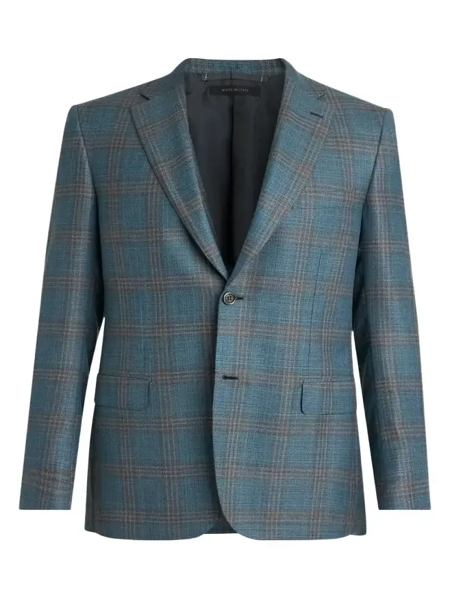 Men's Wool Plaid Single-Breasted Sport Coat Men's Wool Plaid Single-Breasted Sport Coat