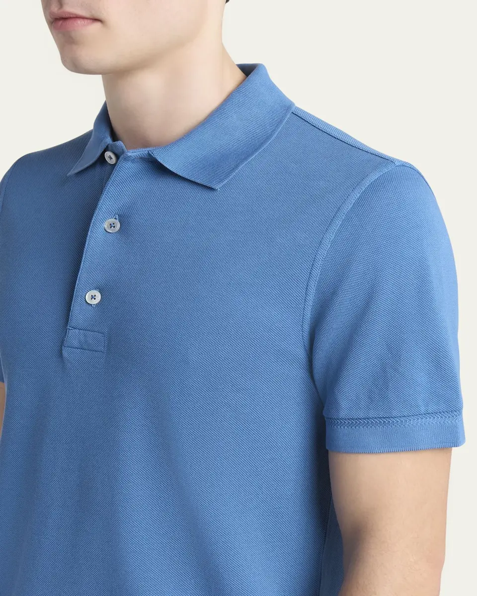Tom Ford Men's Lyocell Pique Polo Shirt | Thumbnail 13 Tom Ford Men's Lyocell Pique Polo Shirt | Thumbnail 13