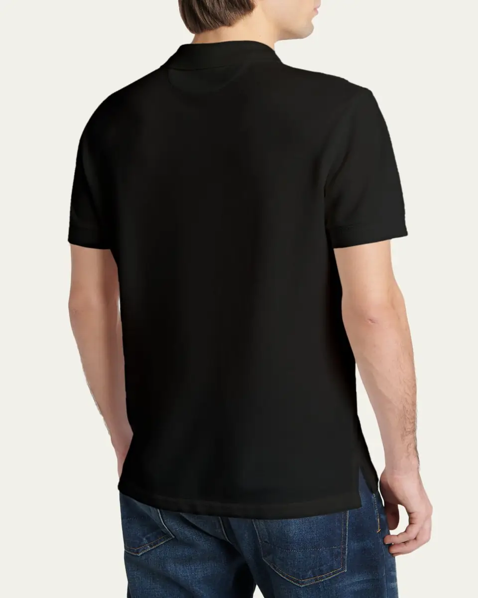 Tom Ford Men's Lyocell Pique Polo Shirt | Thumbnail 3 Tom Ford Men's Lyocell Pique Polo Shirt | Thumbnail 3