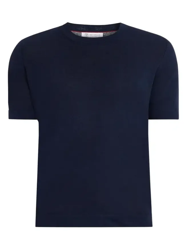 Brunello Cucinelli Men's Linen and Cotton Knit Short-Sleeve Sweater
