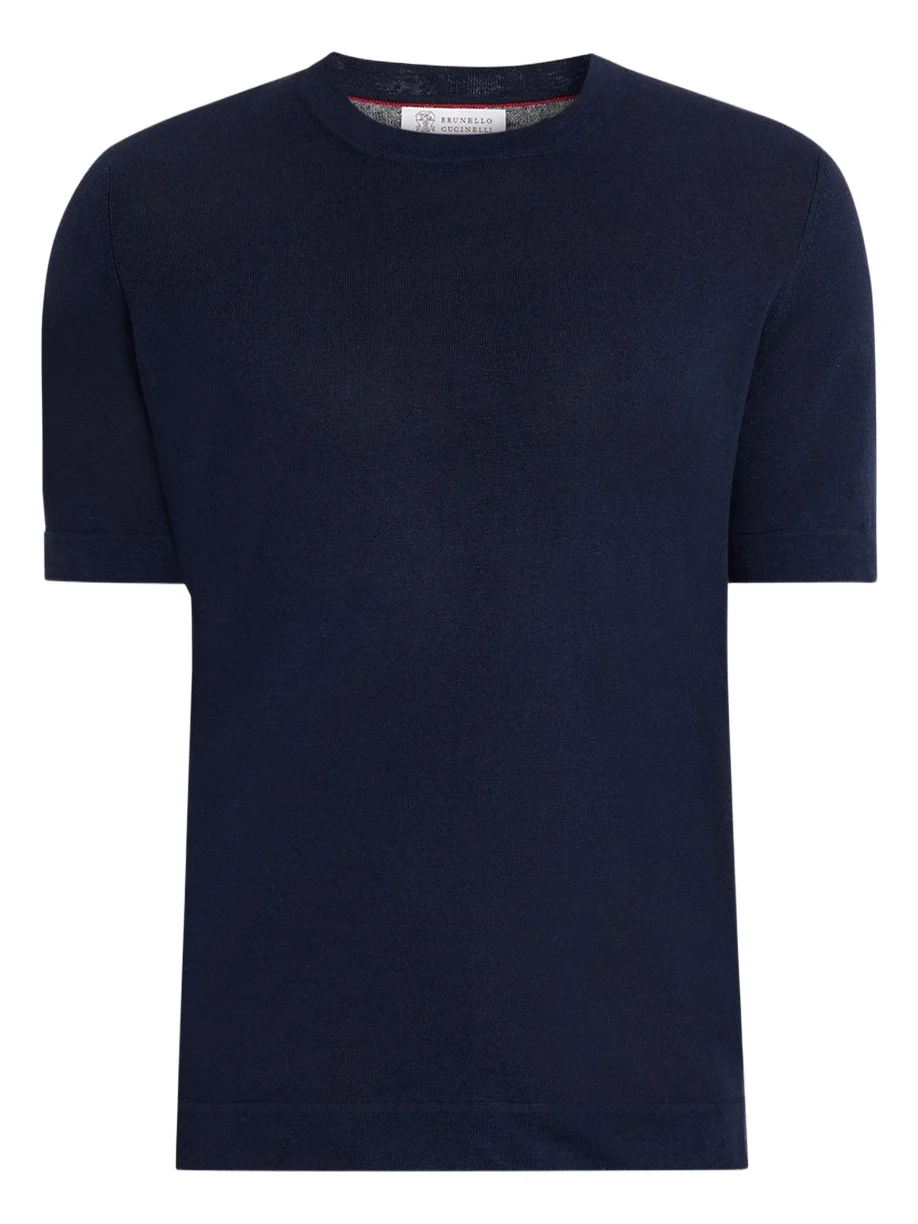 Brunello Cucinelli Men's Linen and Cotton Knit Short-Sleeve Sweater
