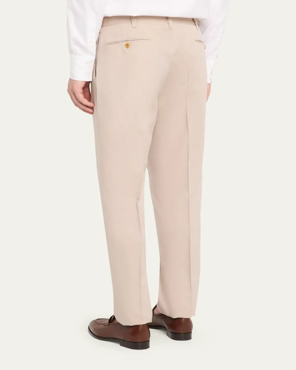 Cesare Attolini Men's Cotton-Wool Twill Pants | Thumbnail 3 Cesare Attolini Men's Cotton-Wool Twill Pants | Thumbnail 3
