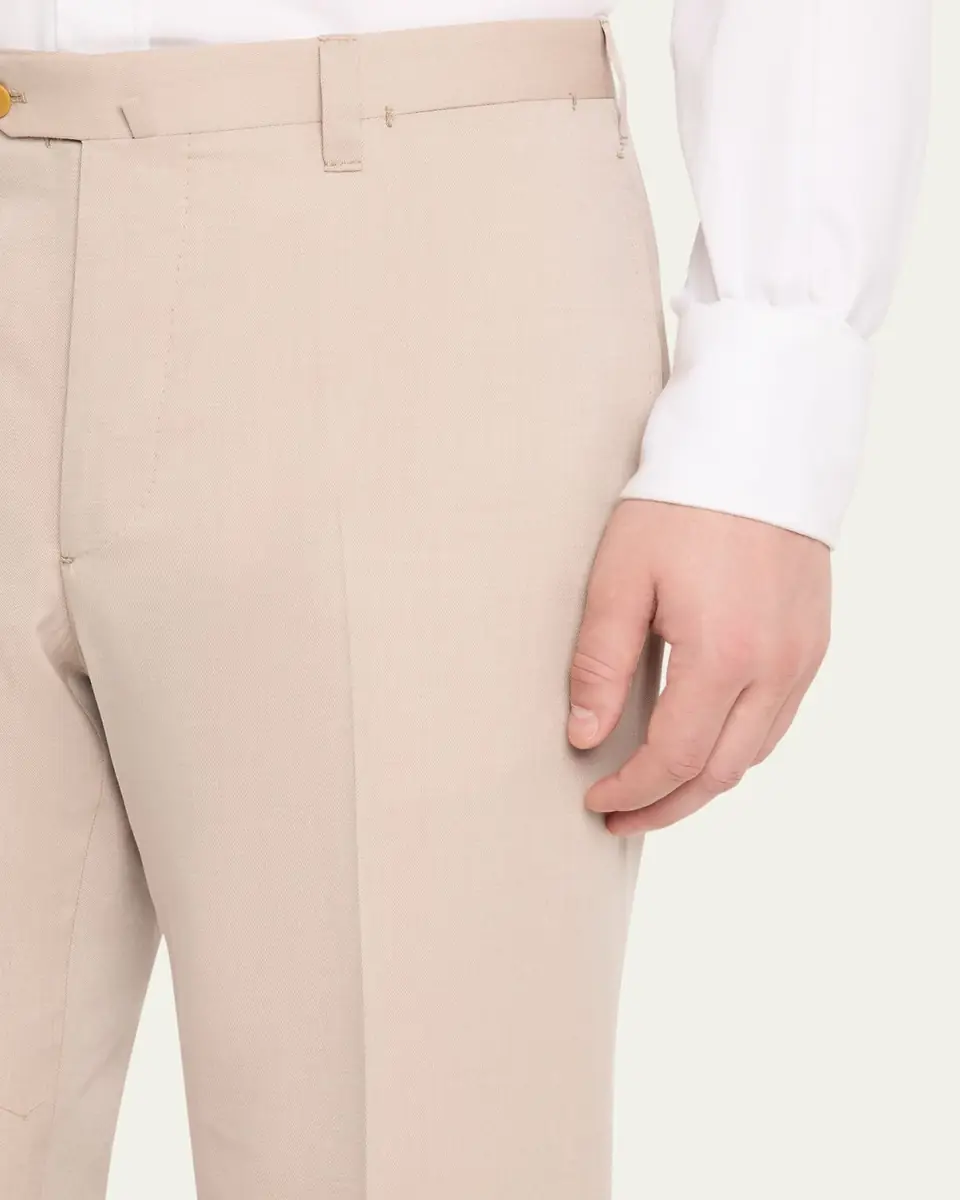 Cesare Attolini Men's Cotton-Wool Twill Pants | Thumbnail 5 Cesare Attolini Men's Cotton-Wool Twill Pants | Thumbnail 5
