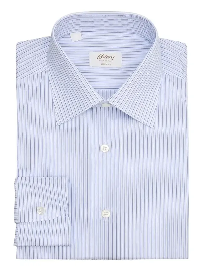 Men's Giza 45 Cotton Multi-Stripe Dress Shirt Men's Giza 45 Cotton Multi-Stripe Dress Shirt