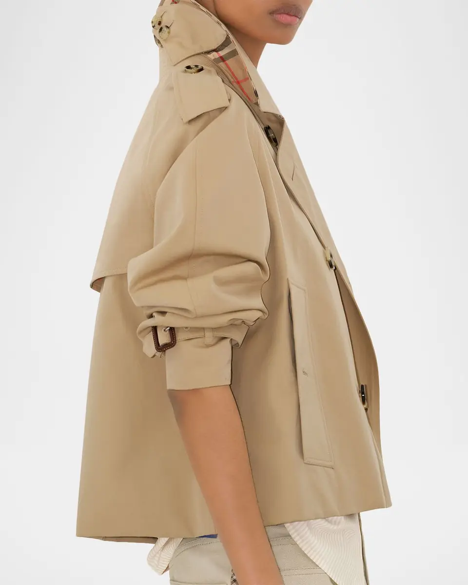 Burberry Haltye Cropped Gabardine Trench Jacket | Thumbnail 3 Burberry Haltye Cropped Gabardine Trench Jacket | Thumbnail 3