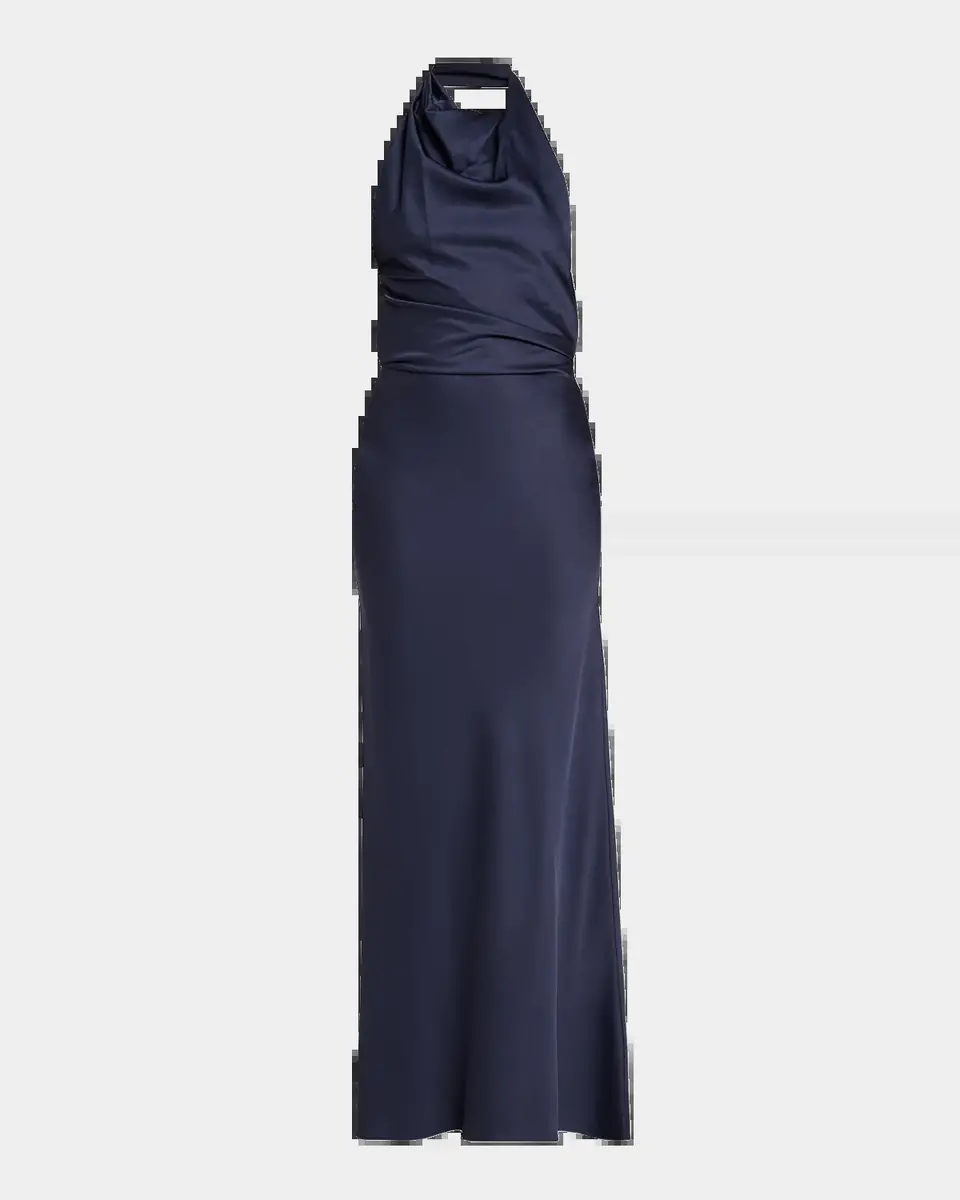 SIMKHAI Reannon Draped Satin Gown | Thumbnail 2 SIMKHAI Reannon Draped Satin Gown | Thumbnail 2