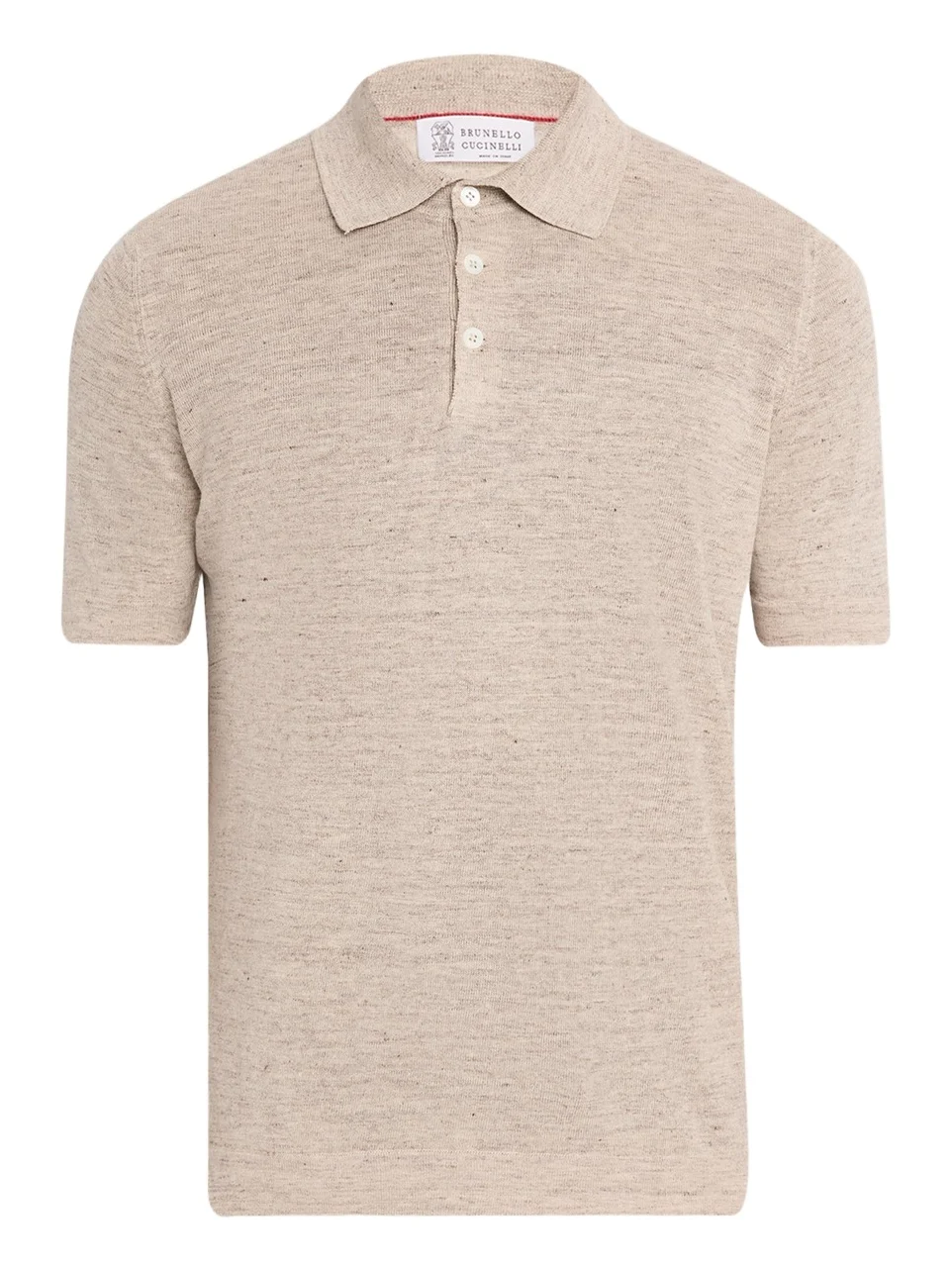 Brunello Cucinelli Men's Linen and Cotton Heathered Polo Shirt