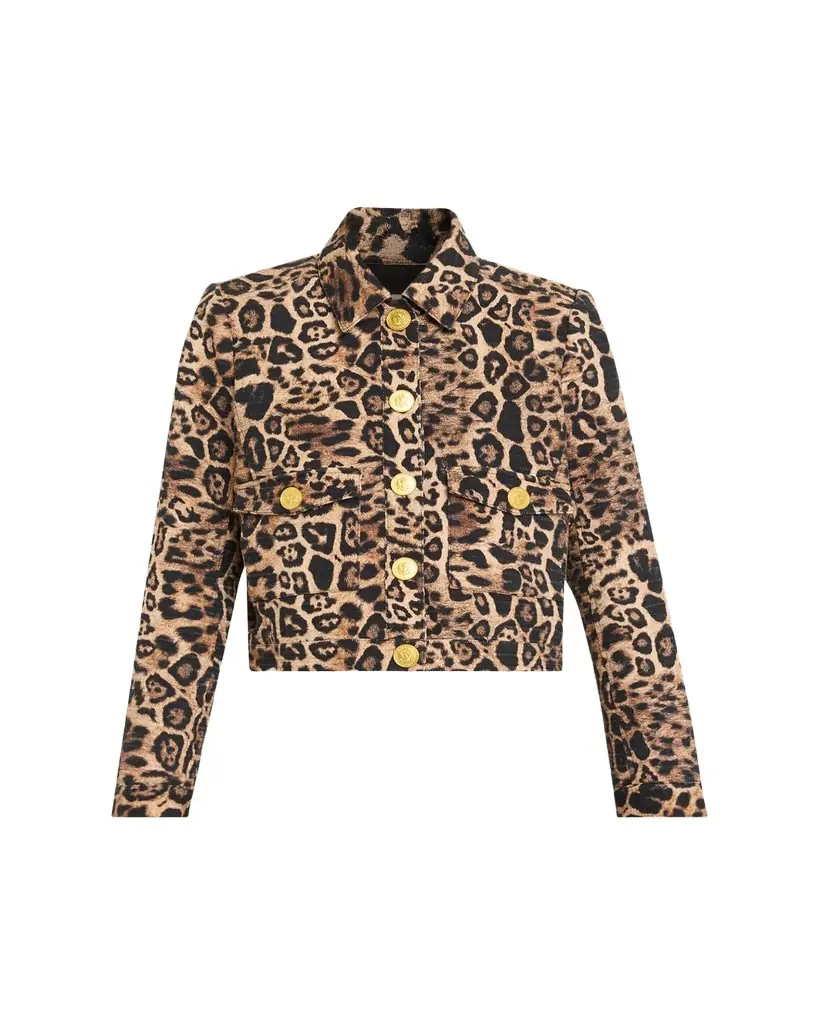 L'Agence Nyx Leopard Tweed Cropped Jacket | Image 1 L'Agence Nyx Leopard Tweed Cropped Jacket | Image 1