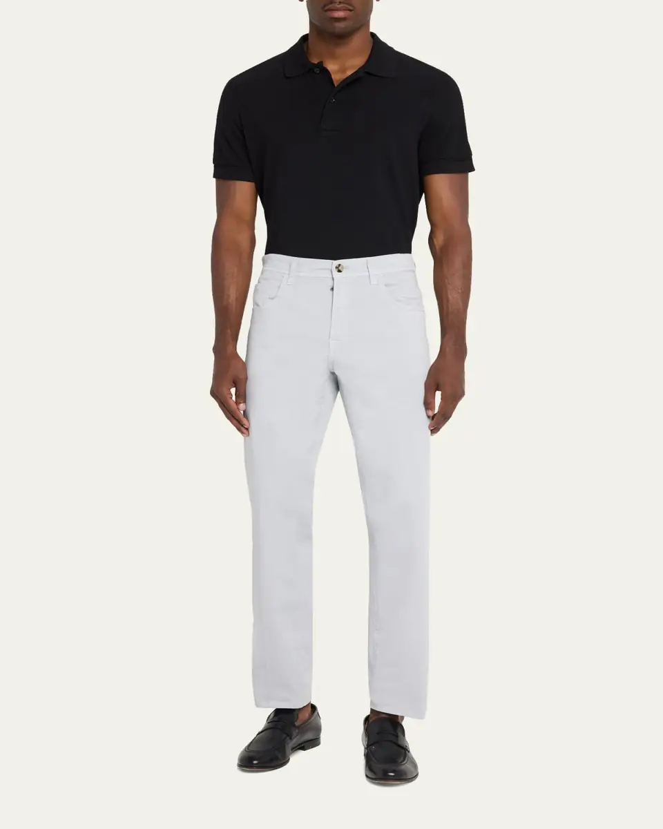 Cesare Attolini Men's Cotton Slim Straight-Leg Five-Pocket Pants | Thumbnail 2 Cesare Attolini Men's Cotton Slim Straight-Leg Five-Pocket Pants | Thumbnail 2