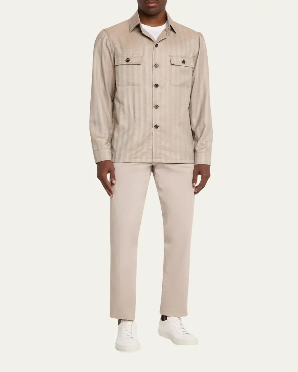 Cesare Attolini Men's Cotton Slim Straight-Leg Five-Pocket Pants | Thumbnail 6 Cesare Attolini Men's Cotton Slim Straight-Leg Five-Pocket Pants | Thumbnail 6