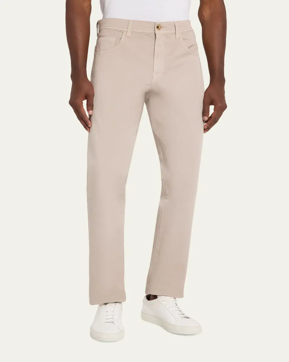 Cesare Attolini Men's Cotton Slim Straight-Leg Five-Pocket Pants | Thumbnail 8 Cesare Attolini Men's Cotton Slim Straight-Leg Five-Pocket Pants | Thumbnail 8